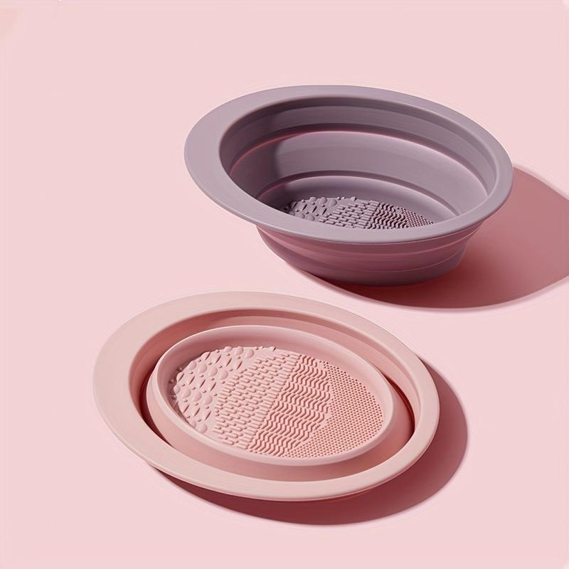Multicolor Silicone Makeup Brush Scrub Bowl Powder Puff Beauty Egg Cleaning Pad