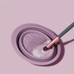 Multicolor Silicone Makeup Brush Scrub Bowl Powder Puff Beauty Egg Cleaning Pad
