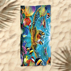 Sea Turtle Pattern Beach Towel Microfiber Soft Quick drying Towel