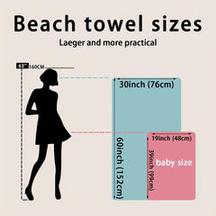 Sea Turtle Pattern Beach Towel Microfiber Soft Quick drying Towel