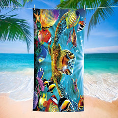 Sea Turtle Pattern Beach Towel Microfiber Soft Quick drying Towel