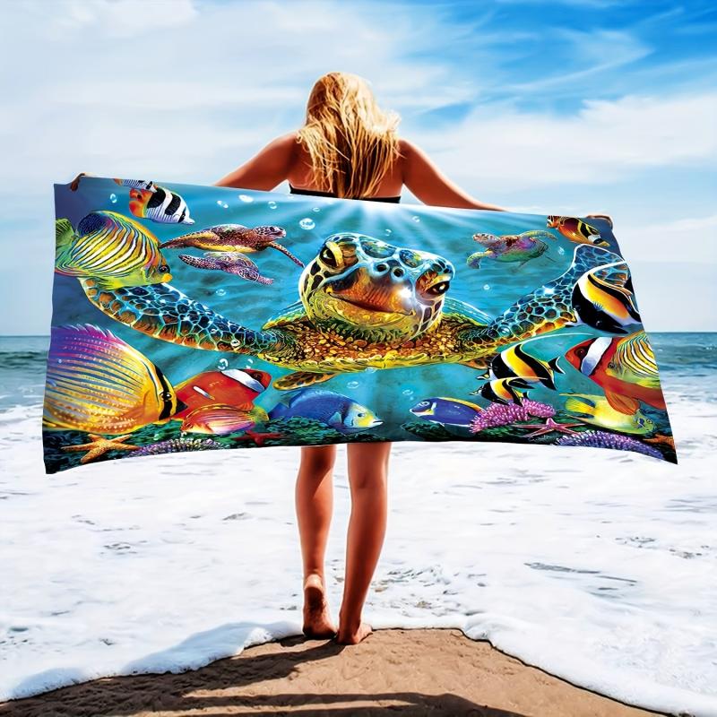 Sea Turtle Pattern Beach Towel Microfiber Soft Quick drying Towel
