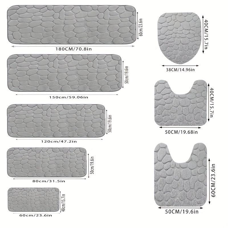 3pcs Memory Foam Bath Mat Non Slip Bathroom Rug Soft Absorbent Foot Mat