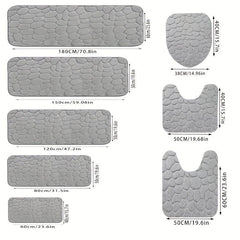 3pcs Memory Foam Bath Mat Non Slip Bathroom Rug Soft Absorbent Foot Mat