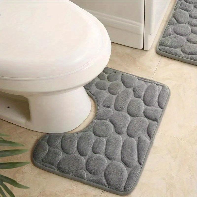 3pcs Memory Foam Bath Mat Non Slip Bathroom Rug Soft Absorbent Foot Mat
