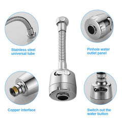 360 Rotating Sink Faucet Nozzle Extension with Filtered Sprayer