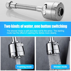 360 Rotating Sink Faucet Nozzle Extension with Filtered Sprayer