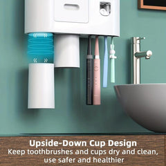 Automatic Toothbrush Holder with Toothpaste Dispenser and 4 Brush Slots