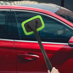Car Window Cleaning Tool with Microfiber Cloth Pad Head