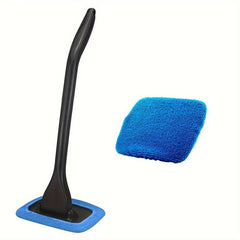 Car Window Cleaning Tool with Microfiber Cloth Pad Head