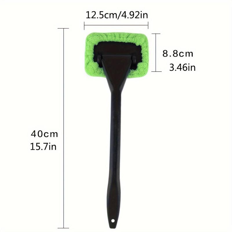 Car Window Cleaning Tool with Microfiber Cloth Pad Head
