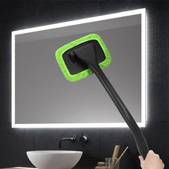Car Window Cleaning Tool with Microfiber Cloth Pad Head