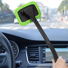 Car Window Cleaning Tool with Microfiber Cloth Pad Head