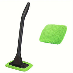 Car Window Cleaning Tool with Microfiber Cloth Pad Head