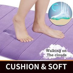 Non-Slip Purple Bath Mat for Bathroom Water Absorption