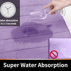 Non-Slip Purple Bath Mat for Bathroom Water Absorption