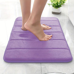 Non-Slip Purple Bath Mat for Bathroom Water Absorption