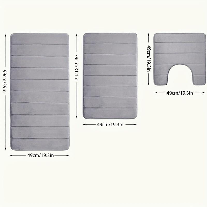 Water Absorbent Non-slip Bath Mats Set