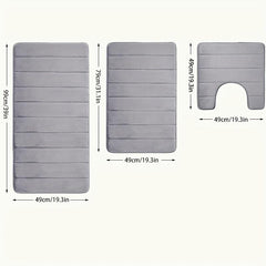 Water Absorbent Non-slip Bath Mats Set
