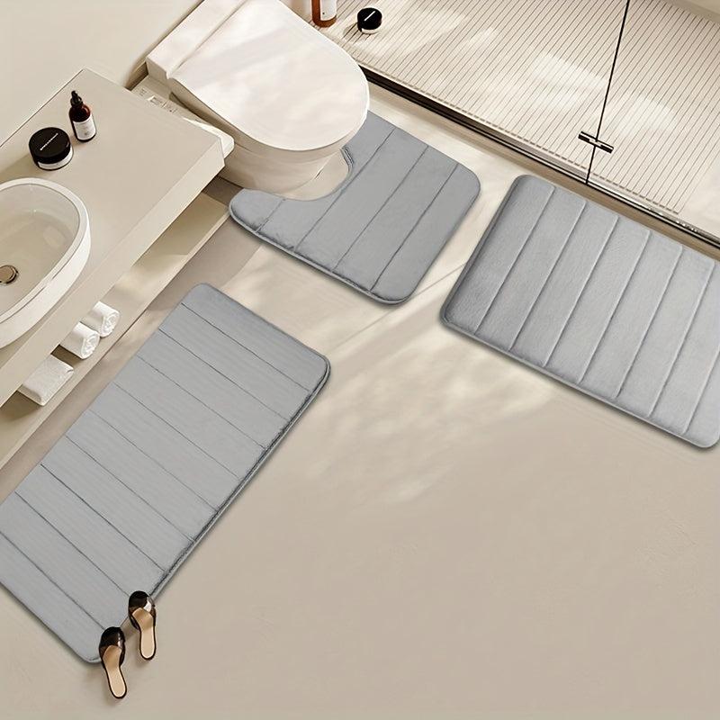 Water Absorbent Non-slip Bath Mats Set