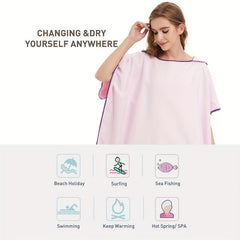 Quick Dry Microfiber Surf Poncho Towel & Beach Robe with Hoodie