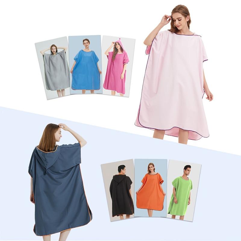 Quick Dry Microfiber Surf Poncho Towel & Beach Robe with Hoodie