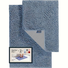 2pcs Bathroom Rugs Bath Mat Set Soft Plush Chenille Shower Mats For Bathroom