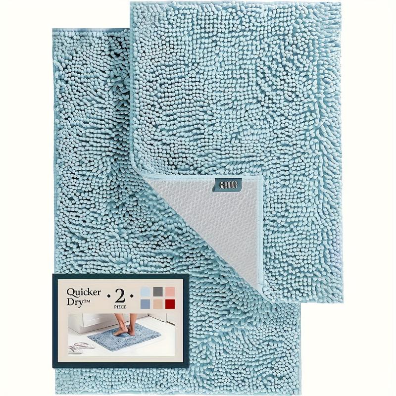 2pcs Bathroom Rugs Bath Mat Set Soft Plush Chenille Shower Mats For Bathroom