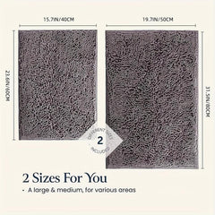 2pcs Bathroom Rugs Bath Mat Set Soft Plush Chenille Shower Mats For Bathroom