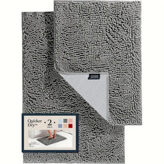 2pcs Bathroom Rugs Bath Mat Set Soft Plush Chenille Shower Mats For Bathroom