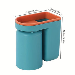 Toothbrush Holder with Gargle Cup Wall Mounted Storage Rack