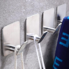 4pcs Stainless Steel Adhesive Hook for Towels Coats Hats Robes