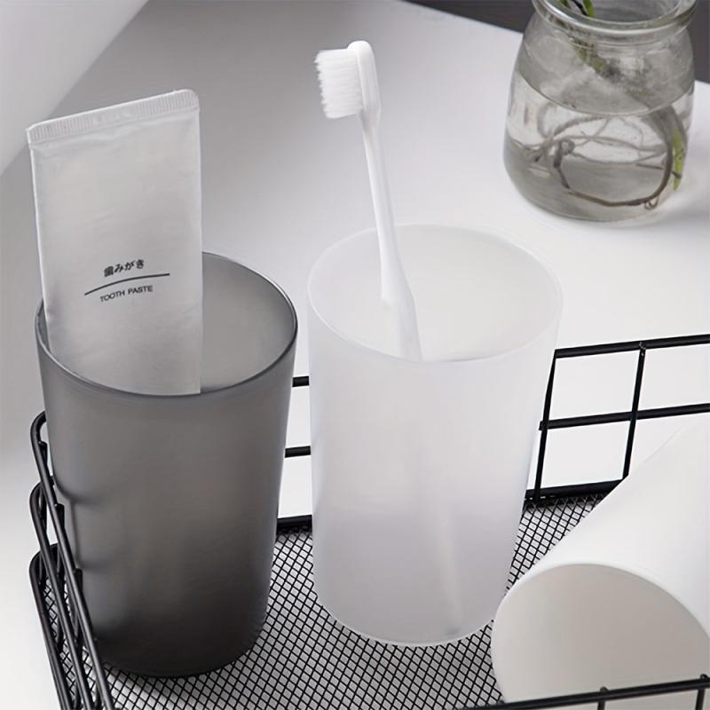 Transparent Plastic Toothbrush Cup for Home and Dorm Bathroom