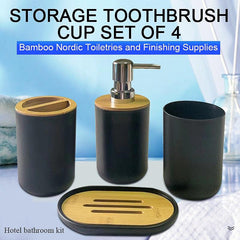 4pcs Bathroom Accessories Set Lotion Dispenser Soap Dish Gargle Cup Toothb