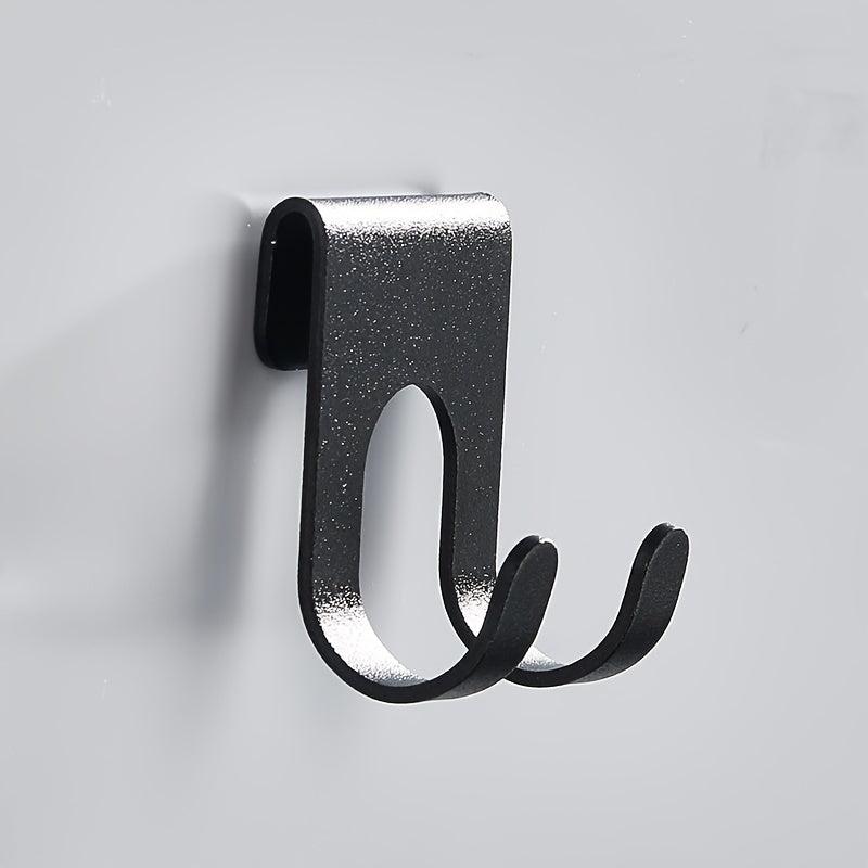Aluminum Bath Towel Hook Shower Glass Door Hook Punch Towel Rack Hanger