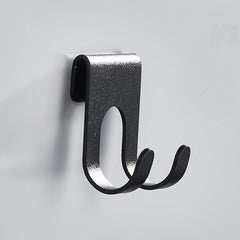 Aluminum Bath Towel Hook Shower Glass Door Hook Punch Towel Rack Hanger