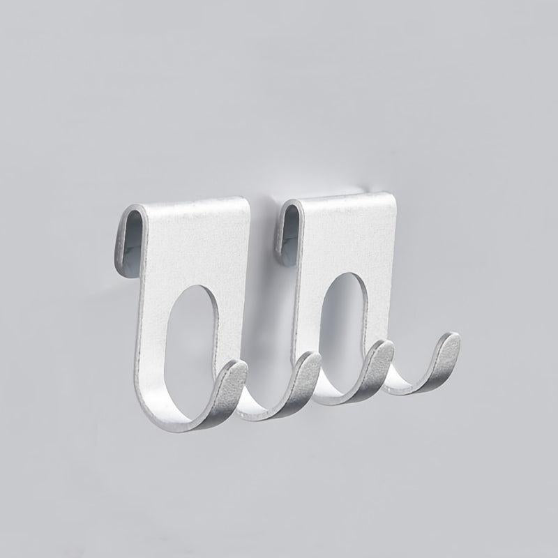Aluminum Bath Towel Hook Shower Glass Door Hook Punch Towel Rack Hanger