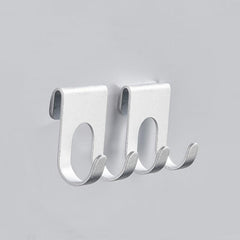 Aluminum Bath Towel Hook Shower Glass Door Hook Punch Towel Rack Hanger