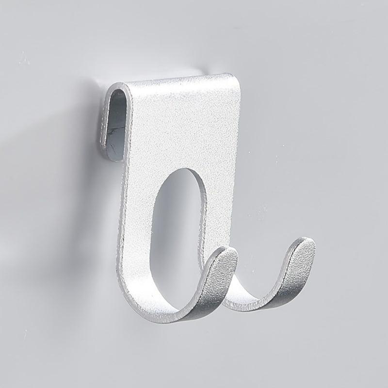 Aluminum Bath Towel Hook Shower Glass Door Hook Punch Towel Rack Hanger