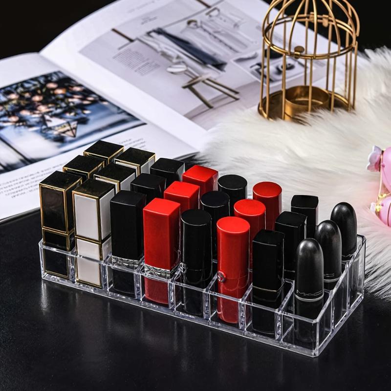 Clear Acrylic Lipstick Storage Box Desktop Organizer
