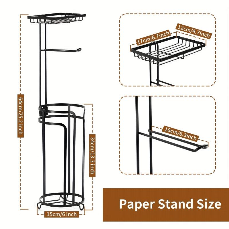 Toliet Paper Holder with Basket & Shelf