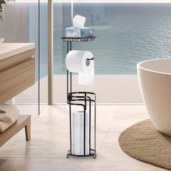 Toliet Paper Holder with Basket & Shelf