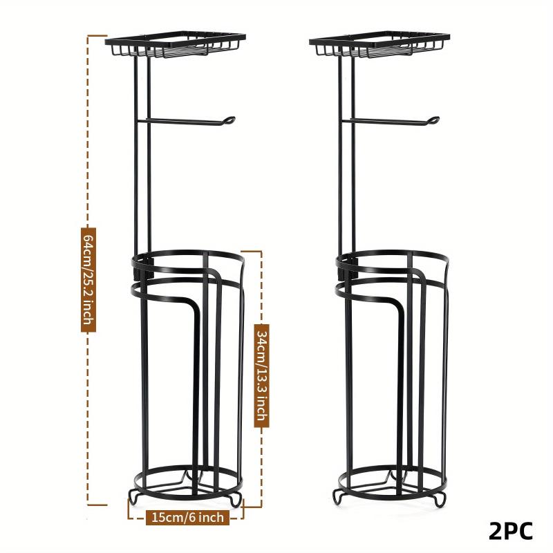Toliet Paper Holder with Basket & Shelf