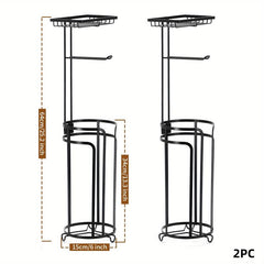 Toliet Paper Holder with Basket & Shelf