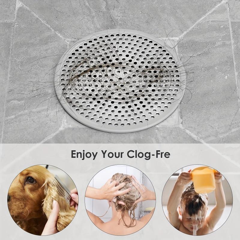 Shower Drain Hair Catcher Cover Strainer Stall Drain Protector Stainless Steel