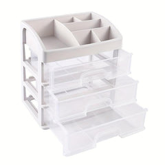 Cosmetic Storage Box 4 Layer Desktop Drawer Large Capacity Shelf