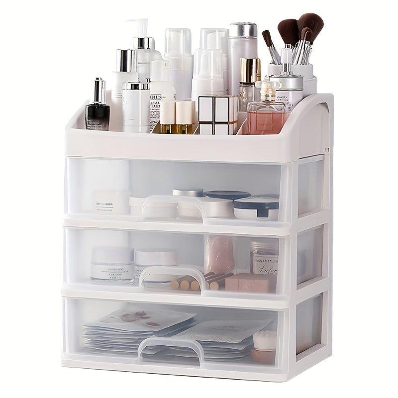 Cosmetic Storage Box 4 Layer Desktop Drawer Large Capacity Shelf