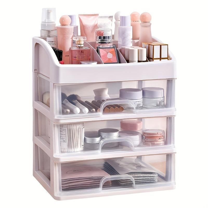 Cosmetic Storage Box 4 Layer Desktop Drawer Large Capacity Shelf