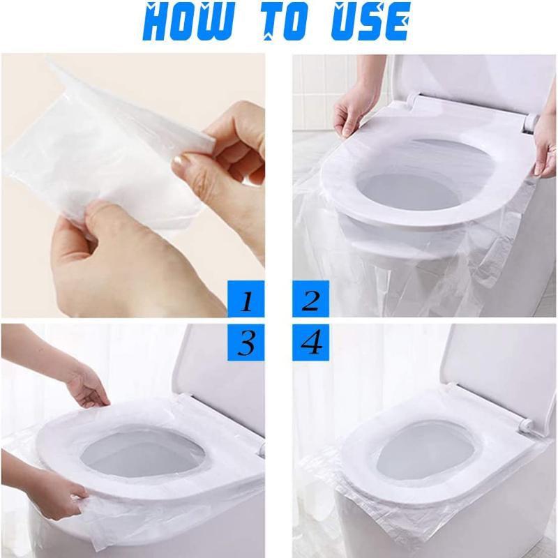50pcs Disposable Toilet Seat Cover Individually Wrapped Non Slip Waterproof