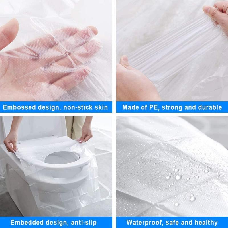 50pcs Disposable Toilet Seat Cover Individually Wrapped Non Slip Waterproof